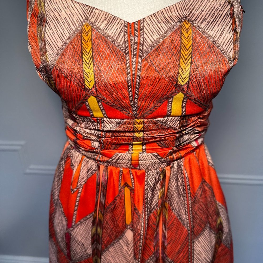 Guess Red Shell Patterned Halter Mini Dress - Picture 5 of 8
